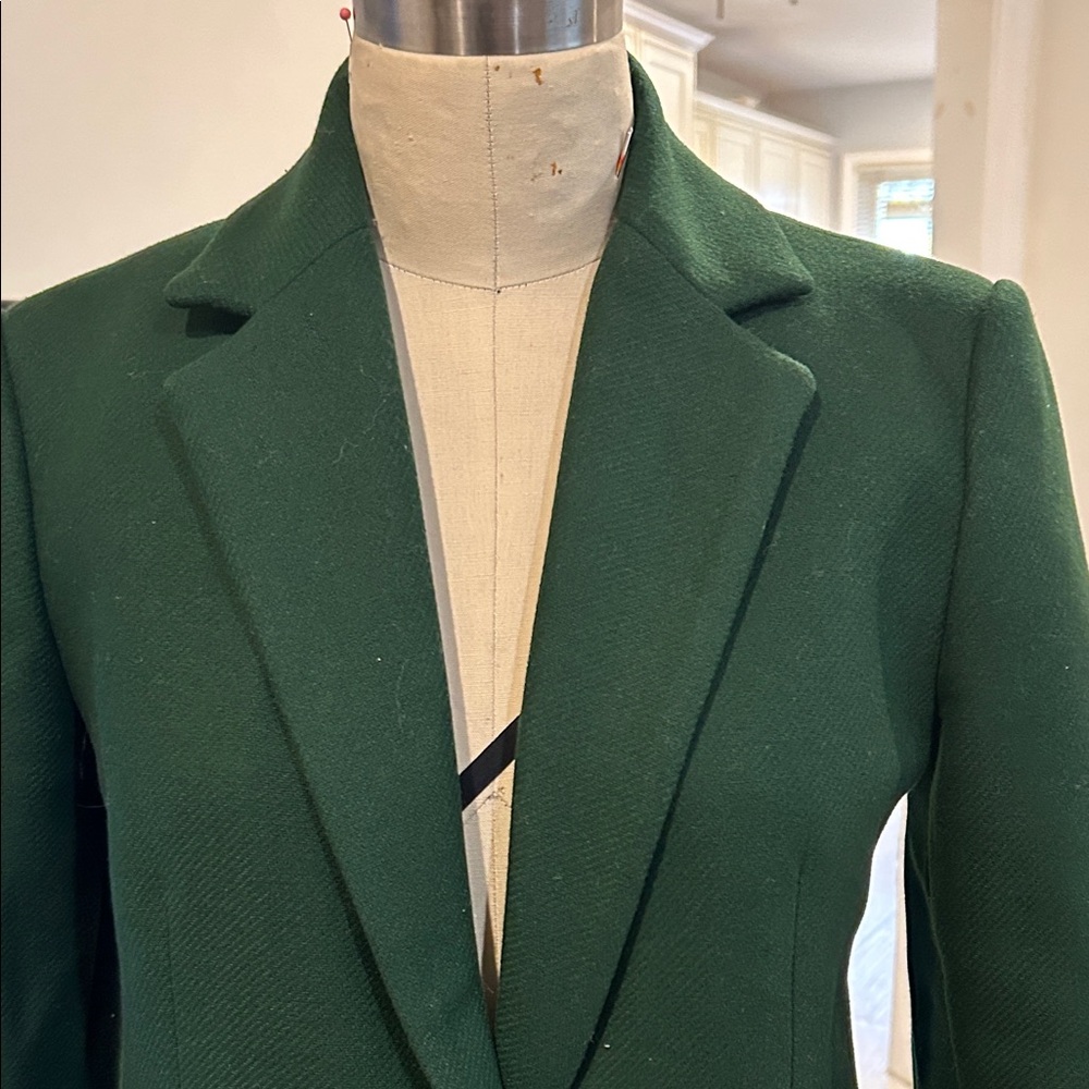 Zara Dark Green Women's Blazer Coat - Picture 3 of 9